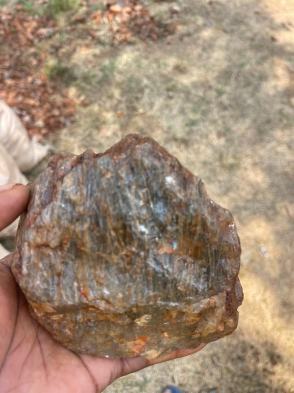 Natural Rutile Quartz Cluster – Golden Needle Inclusions from Zimbabwe