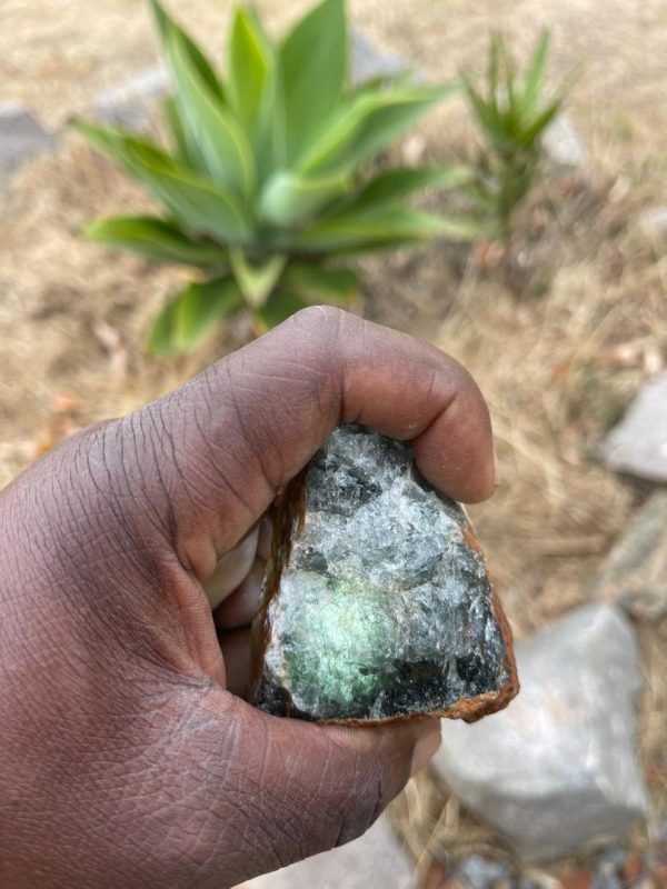 Green Tourmaline in Quartz Matrix